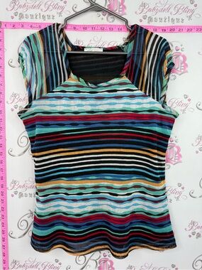 ZOE shirt tee stripes Multicolor Striped Short-Sleeve Women's Tee